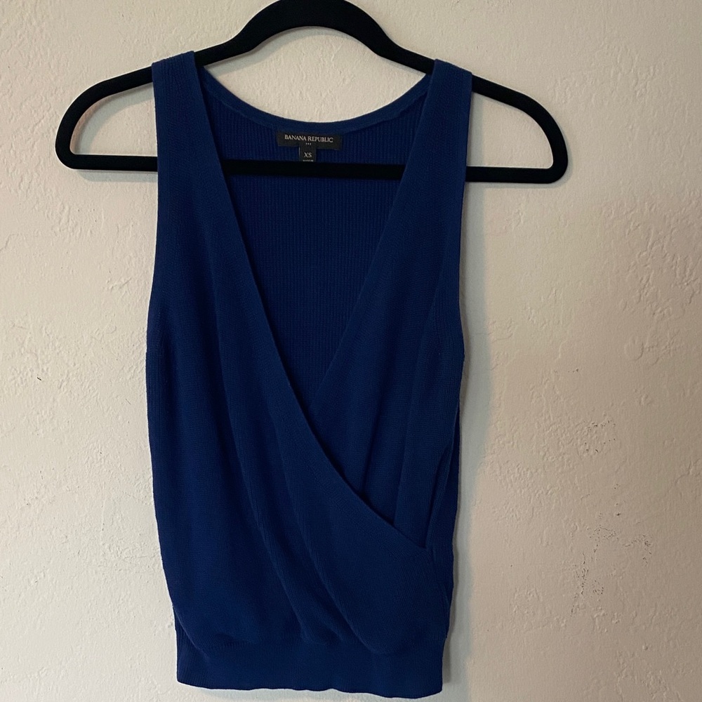 Banana Republic Deep Blue Knit Sweater Tank Top